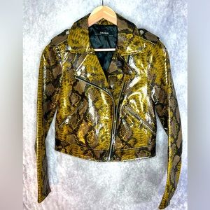 ZARA FAUX SNAKESKIN BIKER JACKET